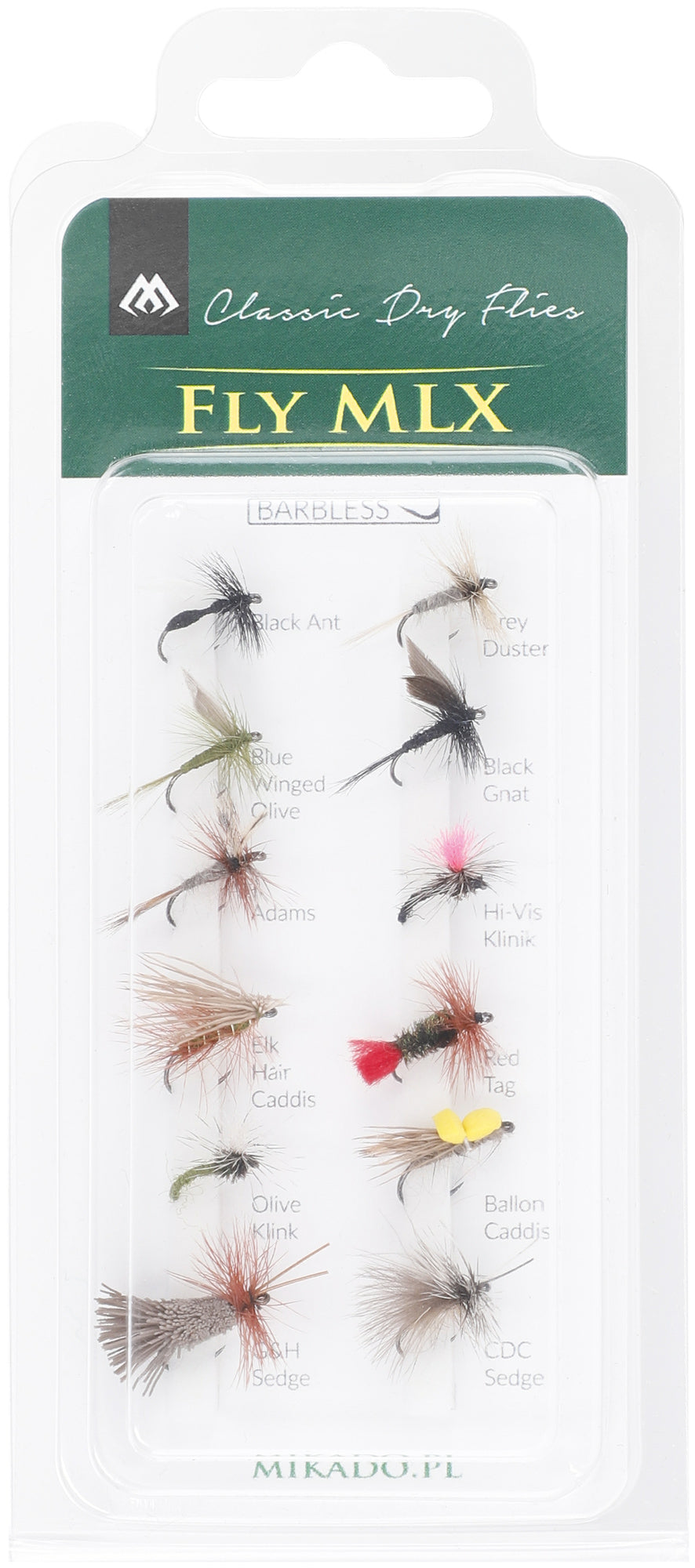 SET - KÜNSTLICHE FLIEGEN - DRY FLIES - BARBLESS - 1 Satz
