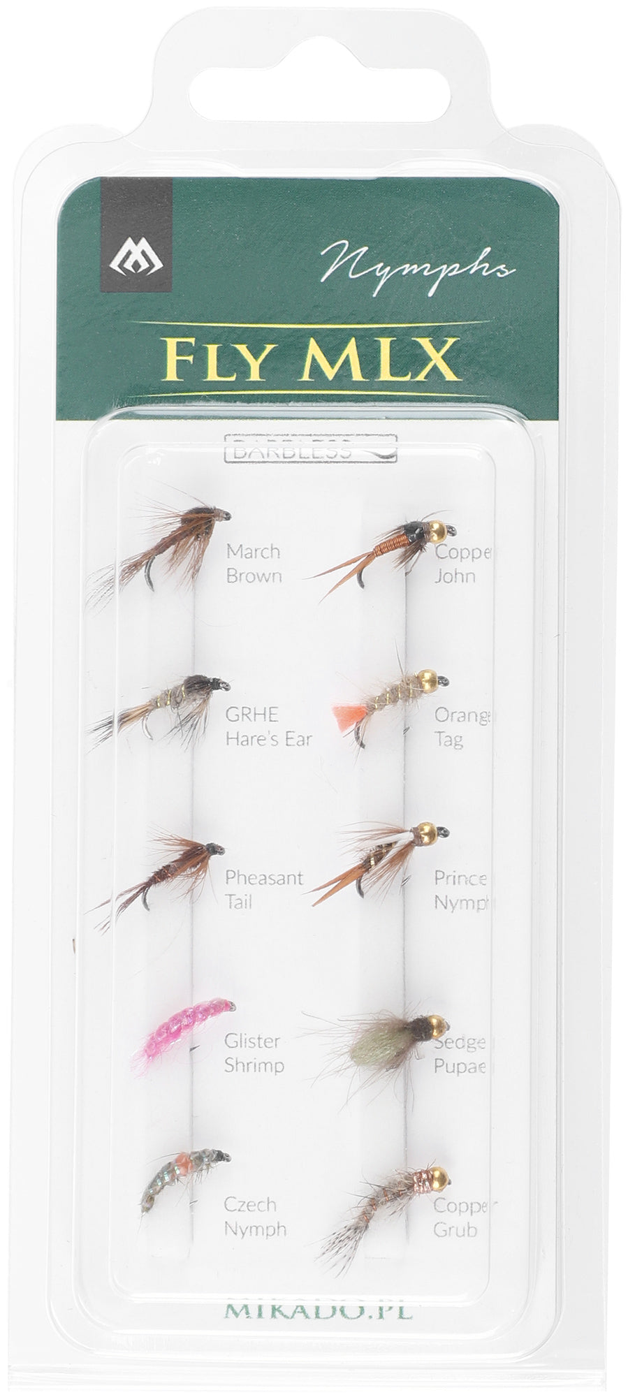 SET - KÜNSTLICHE FLIEGEN - NYMPHS - BARBLESS - 1 Satz