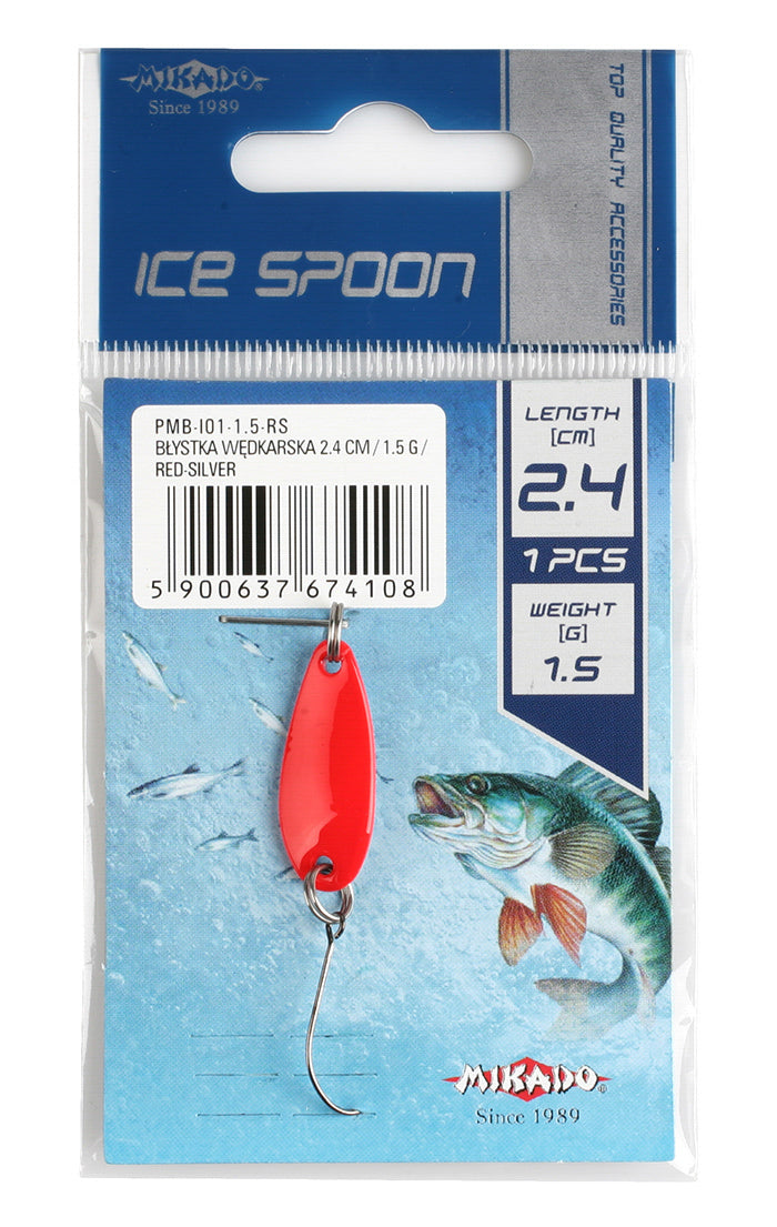 BLINKER - MINI SPOON 2.4cm/1.5g - ROT UND SILBER - 1 Stck.