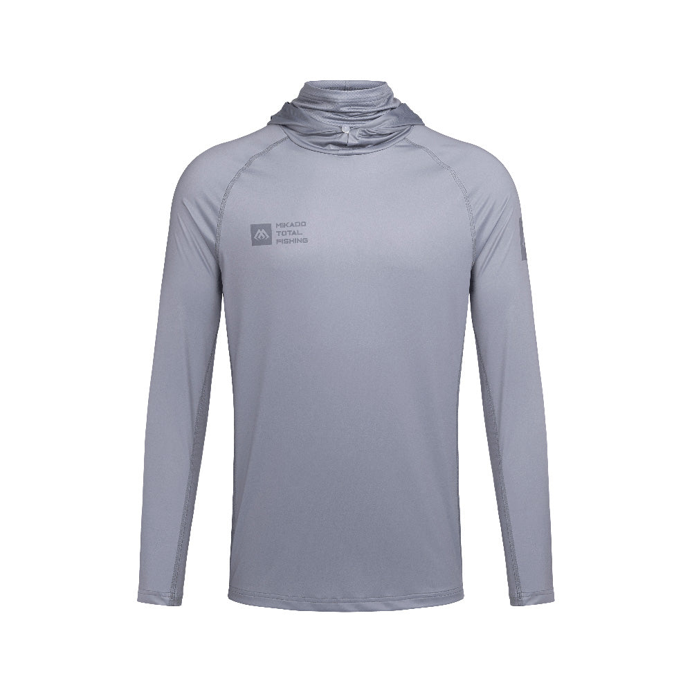 LANGARMSHIRT – MIT KAPUZE UND GESICHTSSCHUTZ – MIT UPF-FILTER – Größe L – 1 Stck.