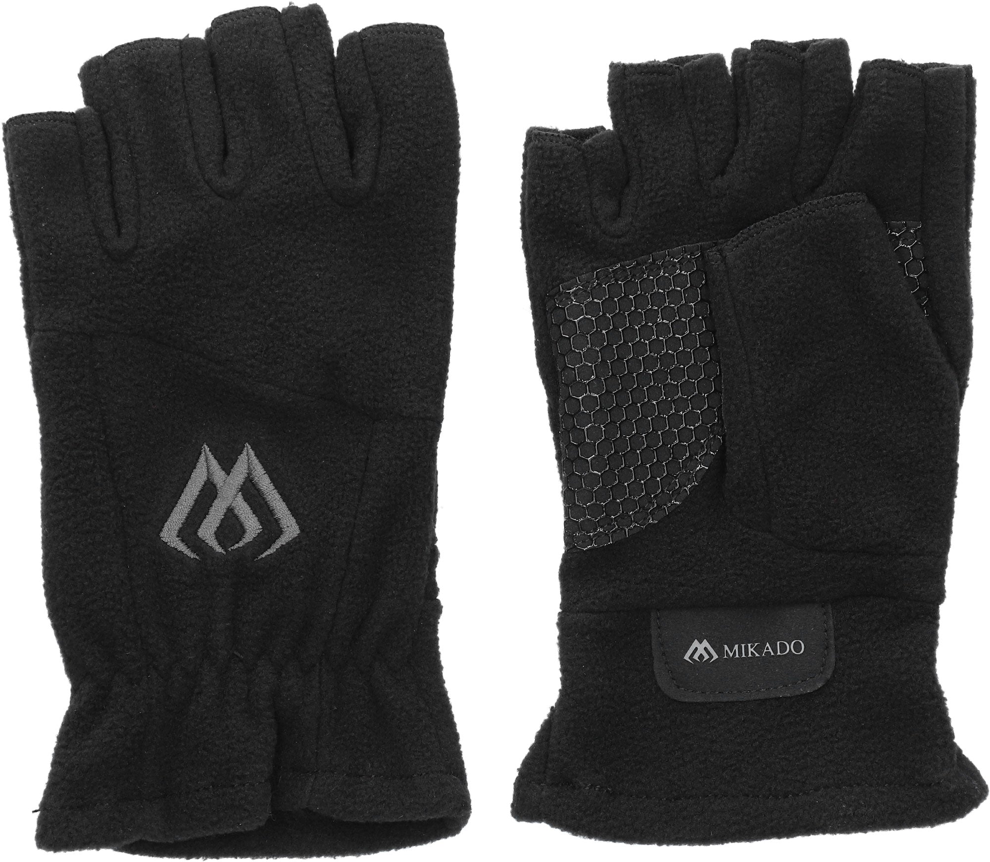 FLEECE-HANDSCHUHE - OHNE FINGER Größe XL - SCHWARZ UND GRAU - 1 Satz