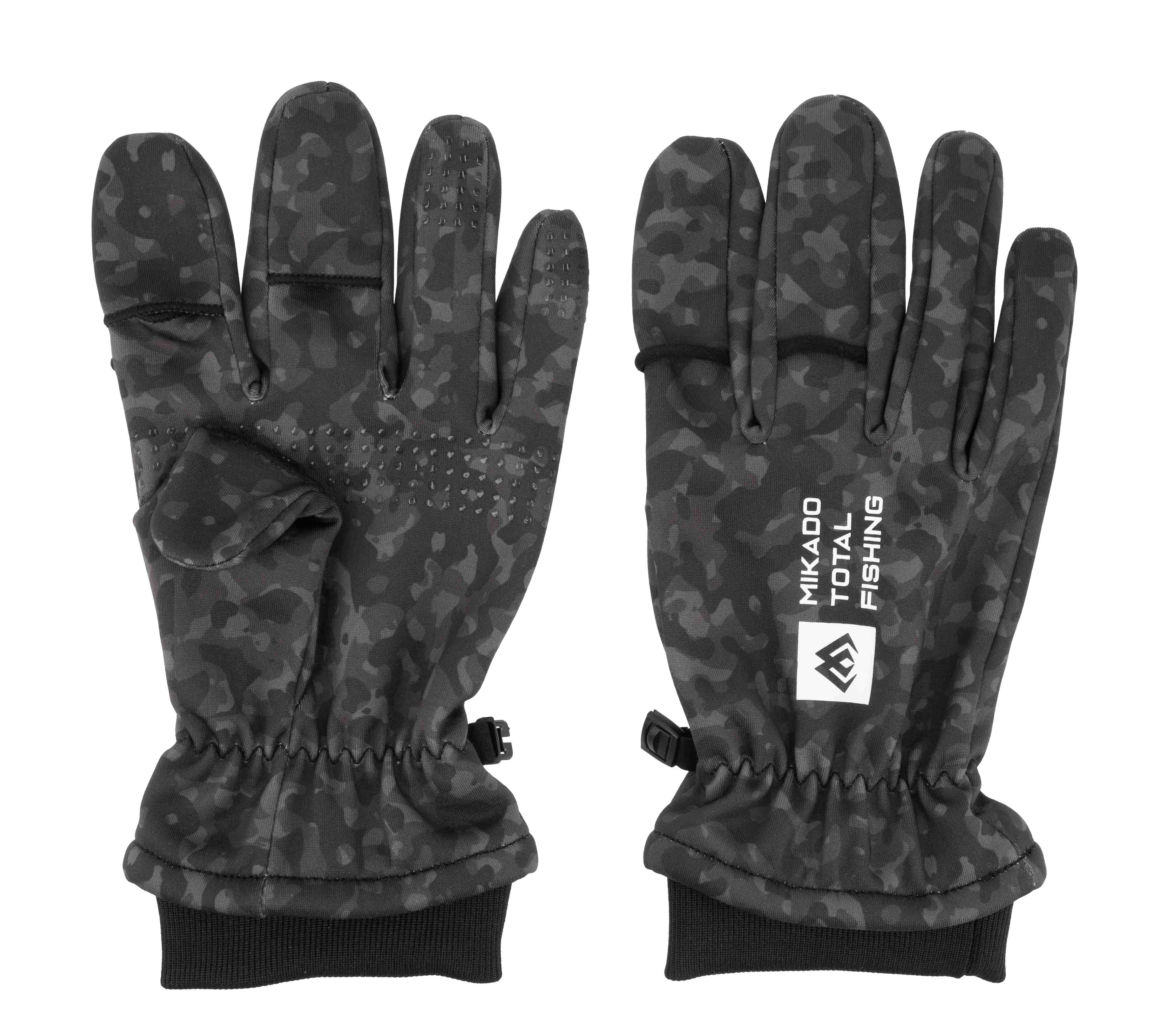 GLOVES - SOFTSHELL BLACK CAMO size XL - 1 set.