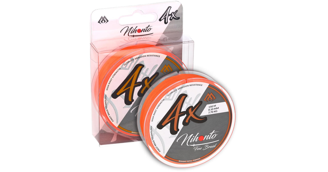 GEFLOCHTENE SCHNÜRE - NIHONTO FINE BRAID - 0.45mm/37.4kg/150m - FLUO ORANGE - 1 Spule