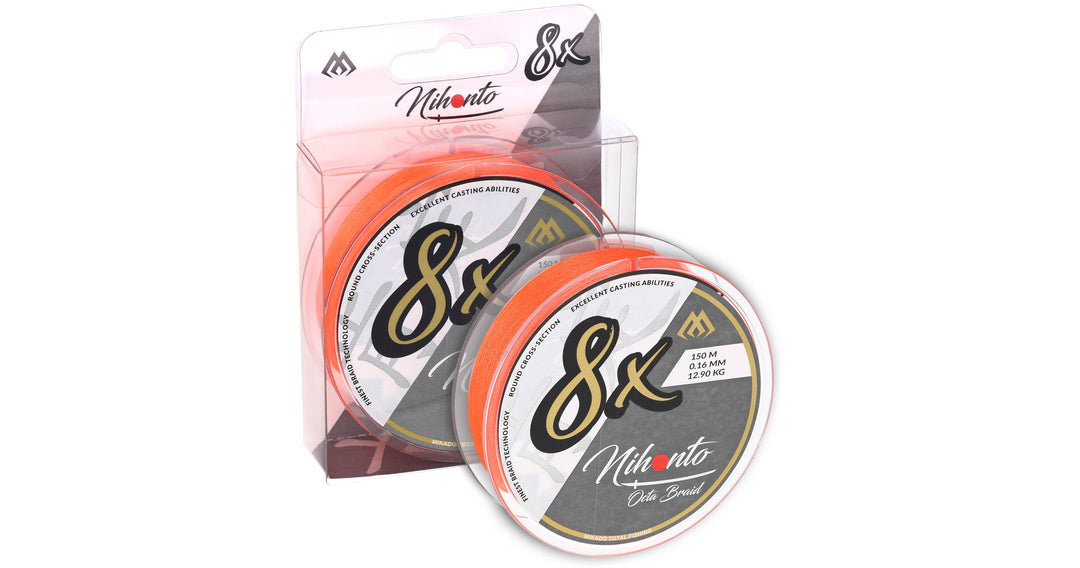 GEFLOCHTENE SCHNÜRE - NIHONTO OCTA BRAID - 0.4mm/39.8kg/150m - FLUO ORANGE - 1 Spule