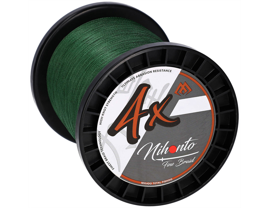 GEFLOCHTENE SCHNÜRE - NIHONTO FINE BRAID - 0.30mm/29.6kg/3000m - GRÜN - 1 Spule
