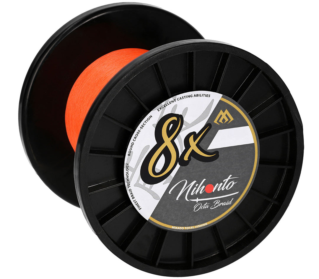 GEFLOCHTENE SCHNÜRE - NIHONTO OCTA BRAID - 0.45mm/44.5kg/3000m - FLUO ORANGE - 1 Spule