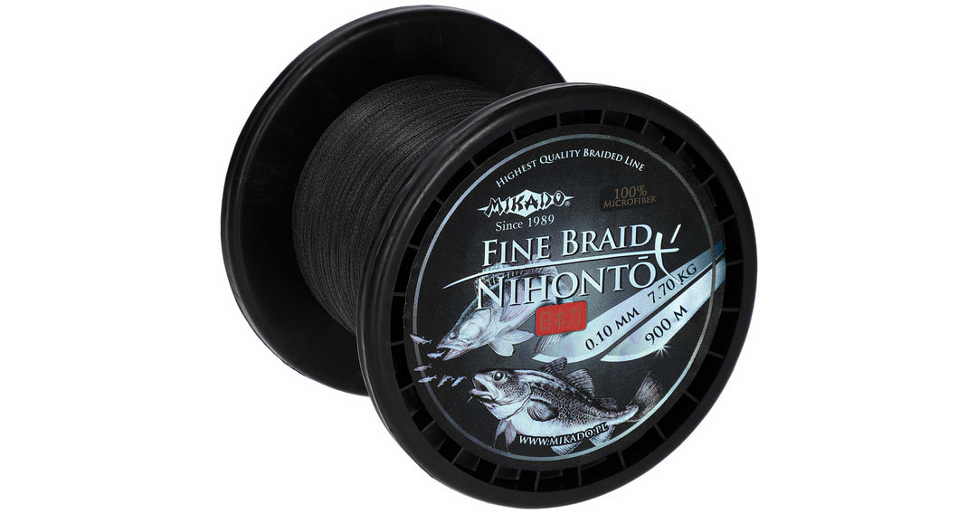 GEFLOCHTENE SCHNÜRE - NIHONTO FINE BRAID - 0.30mm/29.6kg/900m - SCHWARZ - 1 Spule