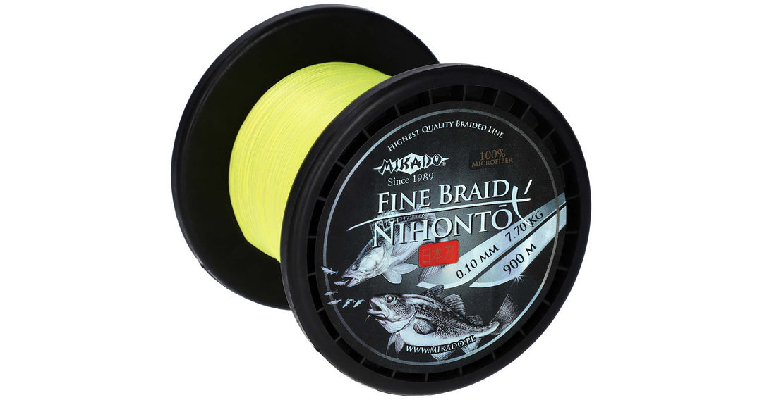 GEFLOCHTENE SCHNÜRE - NIHONTO FINE BRAID - 0.06mm/3.25kg/900m - FLUO GELB - 1 Spule