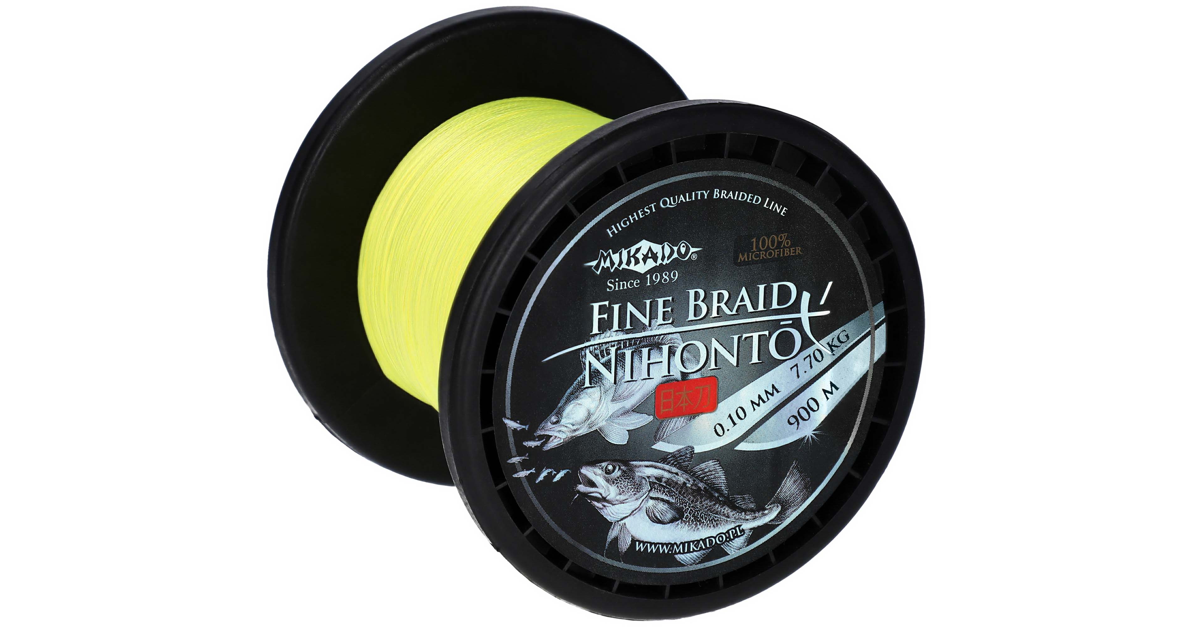 GEFLOCHTENE SCHNÜRE - NIHONTO FINE BRAID - 0.06mm/3.25kg/900m - FLUO GELB - 1 Spule
