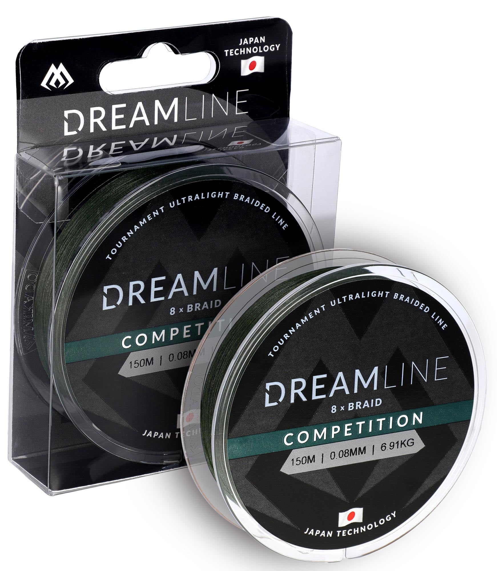 GEFLOCHTENE SCHNÜRE - DREAMLINE COMPETITION - 0.14mm/12.98kg/150m - GRÜN - 1 Spule