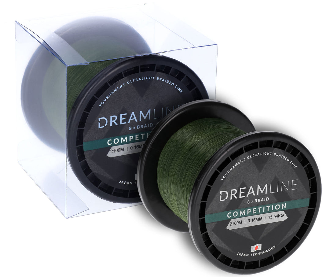 GEFLOCHTENE SCHNÜRE - DREAMLINE COMPETITION - 0.18mm/18.32kg/2100m - GRÜN - 1 Spule