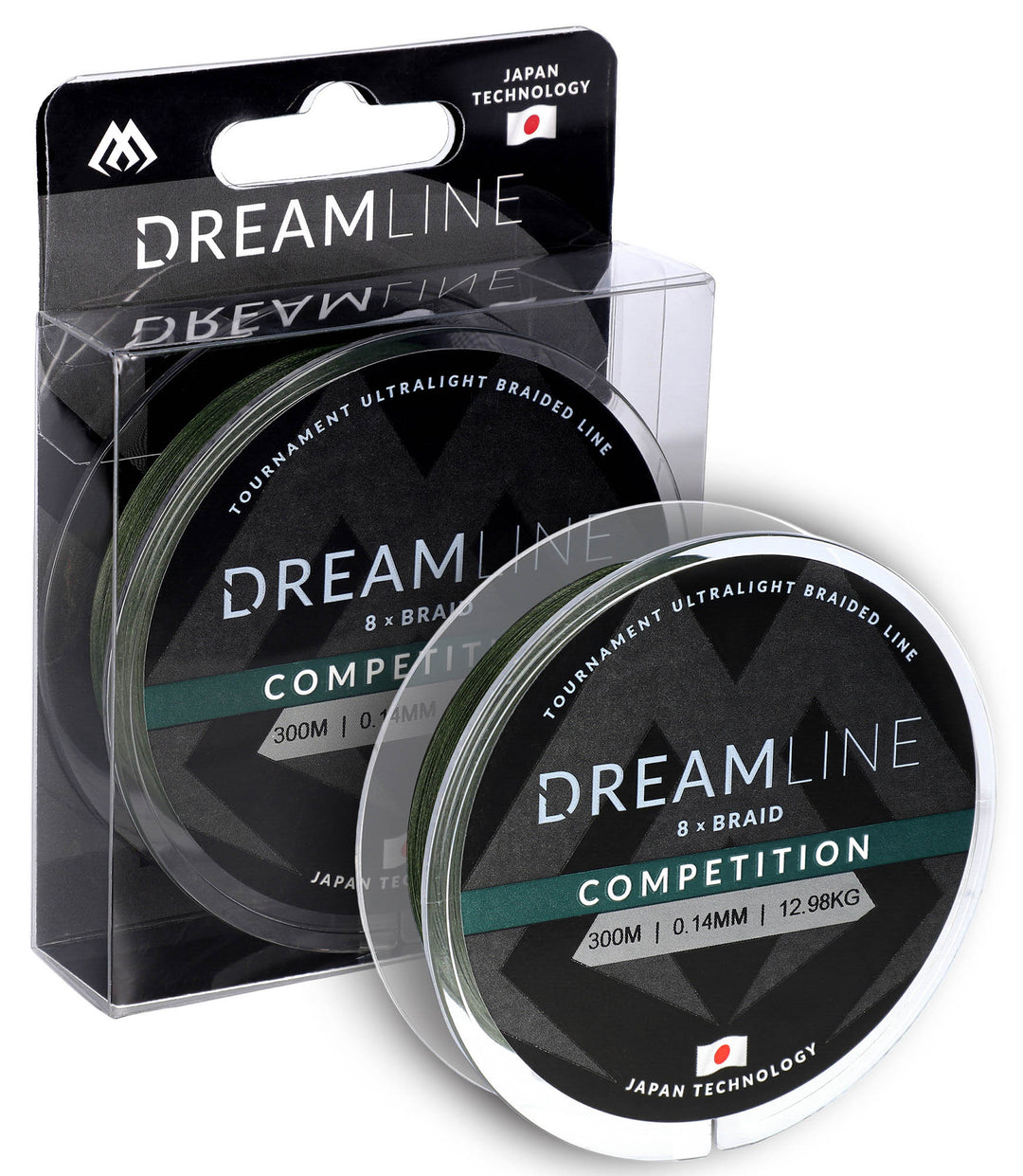 GEFLOCHTENE SCHNÜRE - DREAMLINE COMPETITION - 0.20mm/20.83kg/300m - GRÜN - 1 Spule